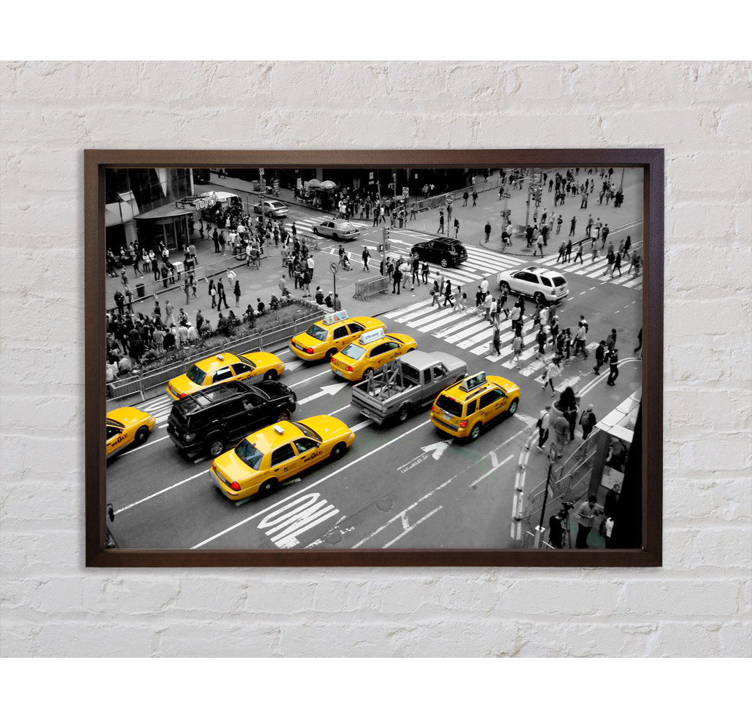 Yellow Cabs New York City - Einzelne Bilderrahmen Kunstdrucke auf Leinwand