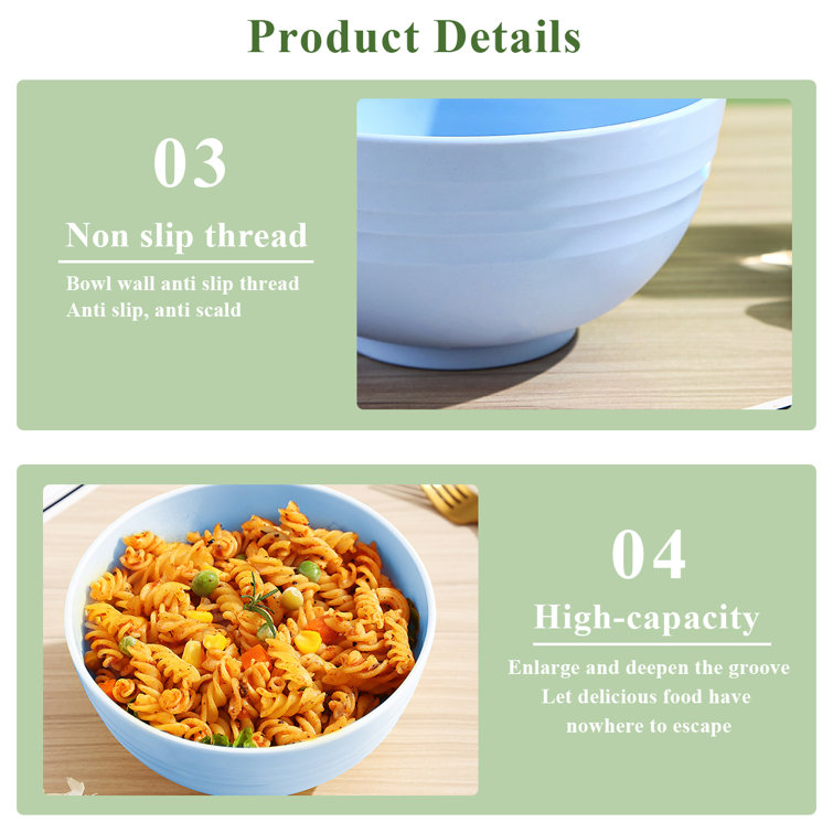 Kook Dinner Bowls Microwave & Dishwasher Safe, Set Of 6, Navy Blue