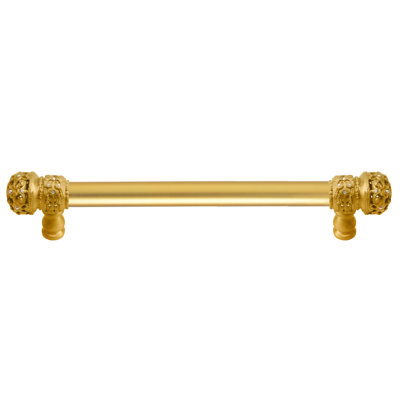 Juliane Grace 9 inches c.c. with 5/8 smooth center long pull small finial with 52 Swarovski Clear & Aurore Boreale Crystals in Gilded Mercury