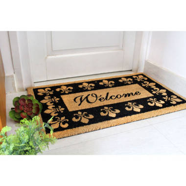 Rubber-Cal Traditional Fleur de Lis French Mat Large Front Door Mat, 24  by 57-Inch 10-106-012P