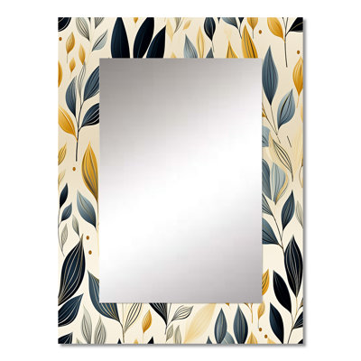 Modern Leaf Patterns - Plants Mirror, Botanical, Nature, Floral Decorative Wall Mirror, Printed Metal Art