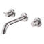 Robinet de baignoire mural moderne en acier inoxydable à 3 trous avec cartouche en laiton, filet NPT-129590961