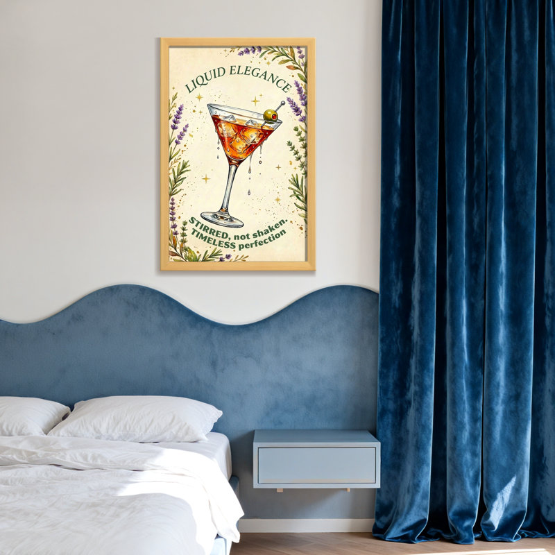 Verre à martini avec olives et glaçons, H 18 po x l 12 po, Toile tendue, Ne s’applique pas