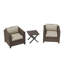 Ensemble de conversation en rotin 3 pièces avec 2 chaises longues et 1 table d'appoint