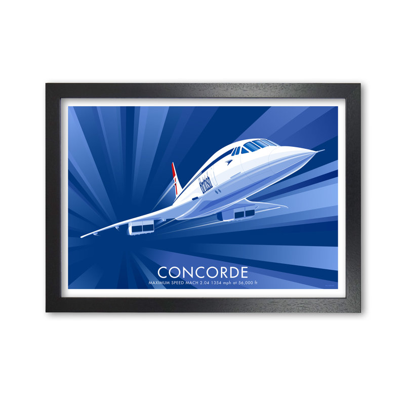Concorde Speed by Stephen Millership - Print, Black, 59.4 cm H x 84.1 cm W x 5 cm D