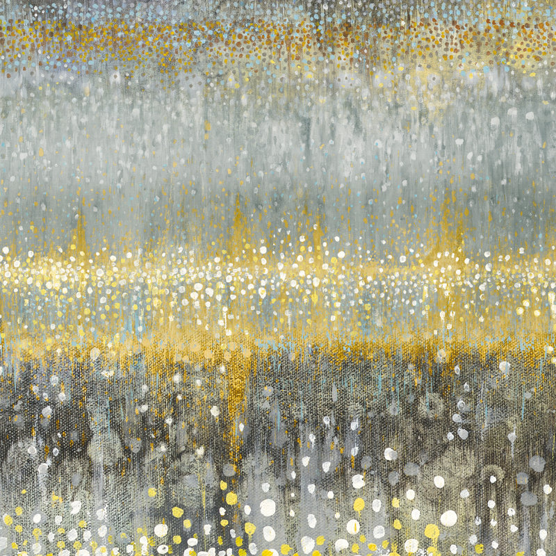 Rain Abstract I Yellow Grey by Danhui Nai - Wrapped Canvas Painting, 51cm H x 51cm W