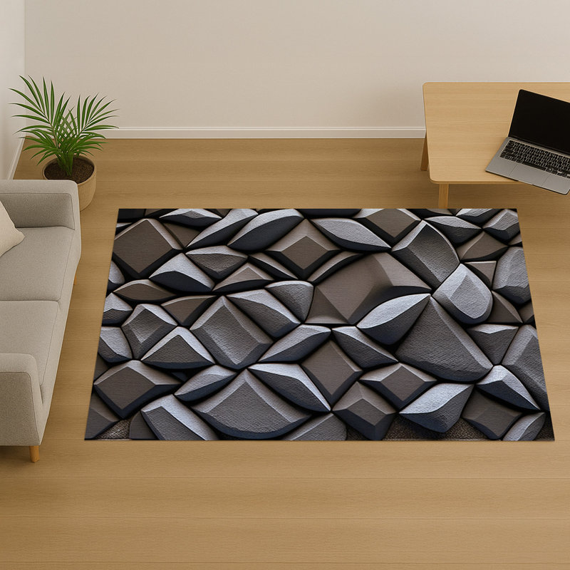 Stone Area Rug, Runner 70 x 140 cm