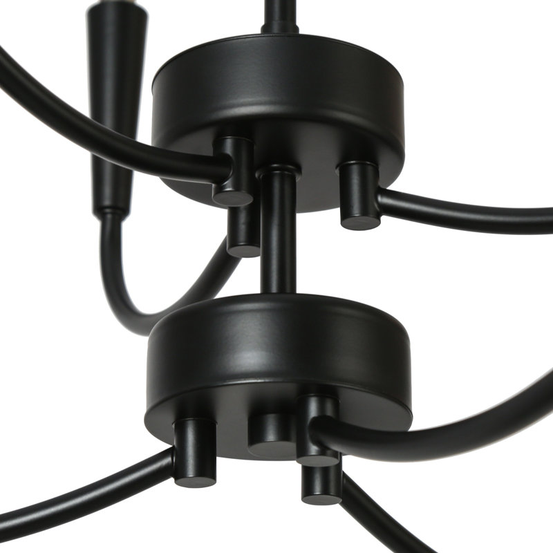 Asuncin 6 - Light Dimmable Classic / Traditional Chandelier, Flat Black