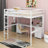 Full Size Loft Bed With Desk, Cabinets, Drawers And Charging Station-1624442815