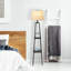 Lampe sur pied de style étagère moderne en métal avec tablettes et abat-jour en lin 58 po-72585711