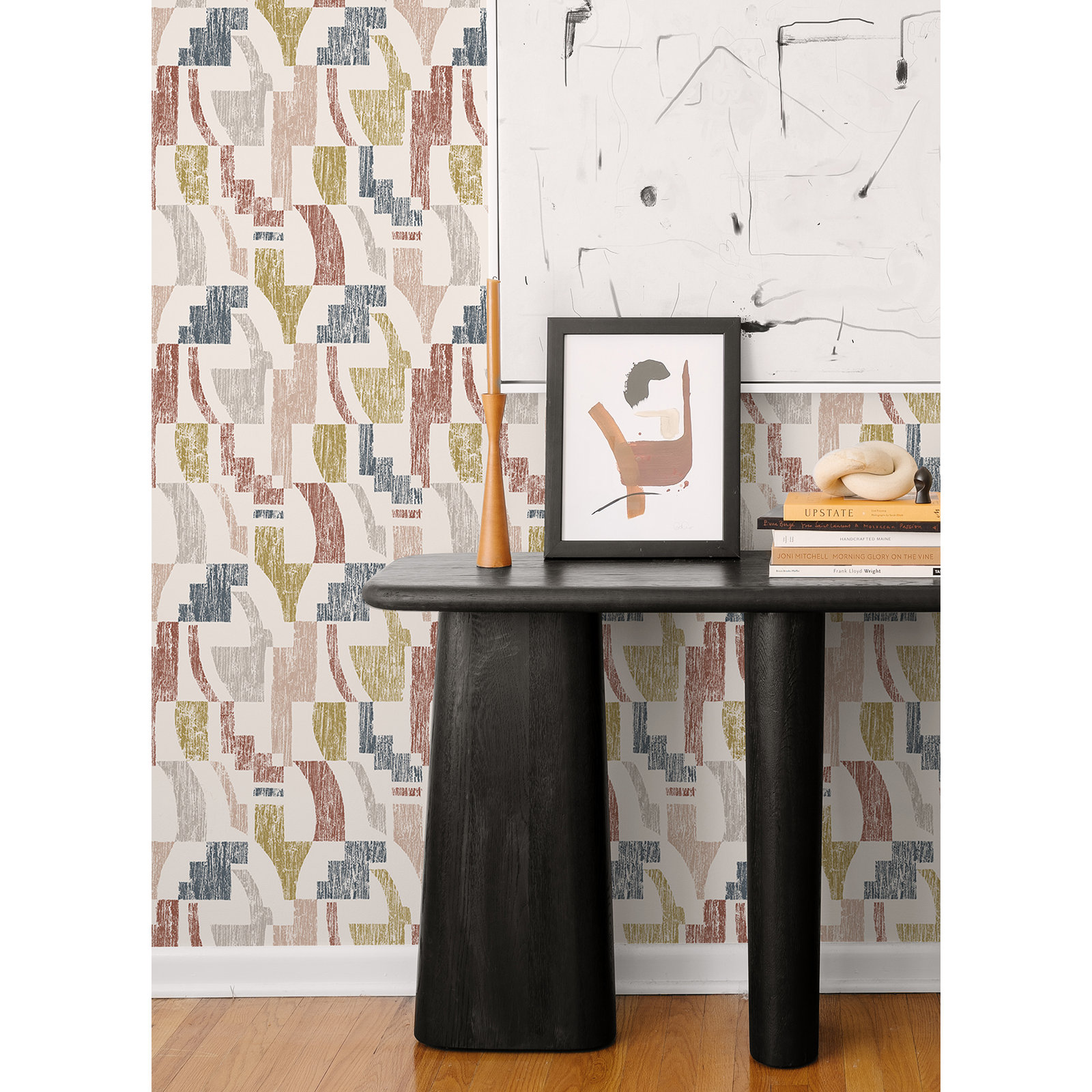 Sarda Modern Peel & Stick Geometric Wallpaper, Gray
