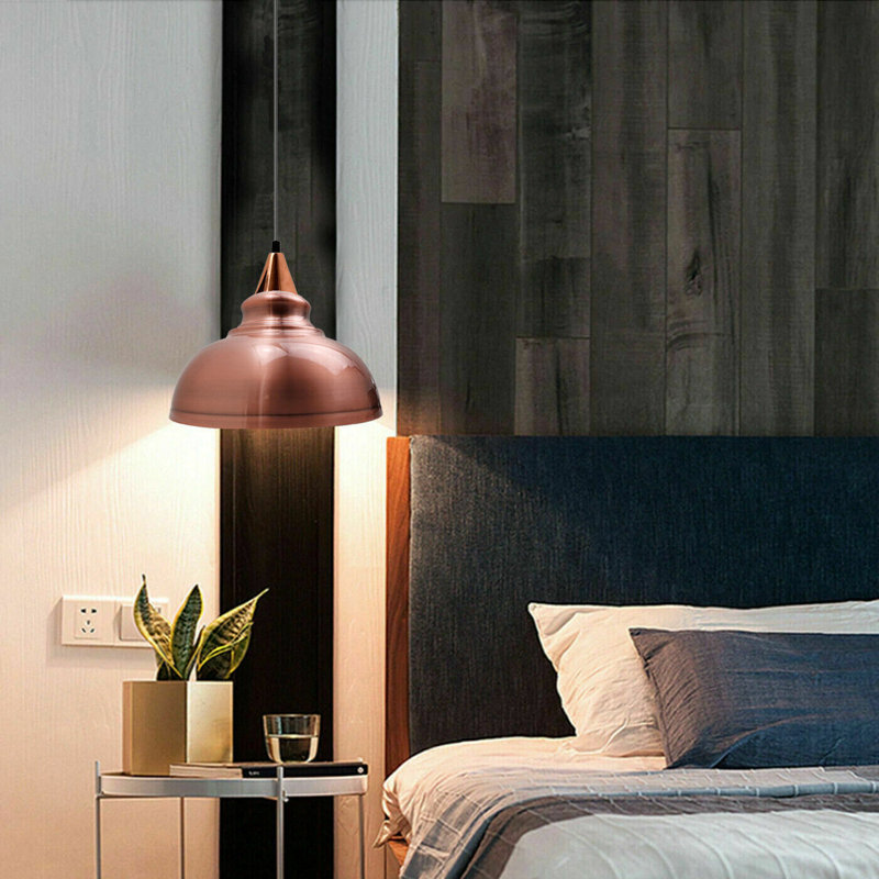 Trabelsi 17cm H Metal Dome Lamp Shade, Copper