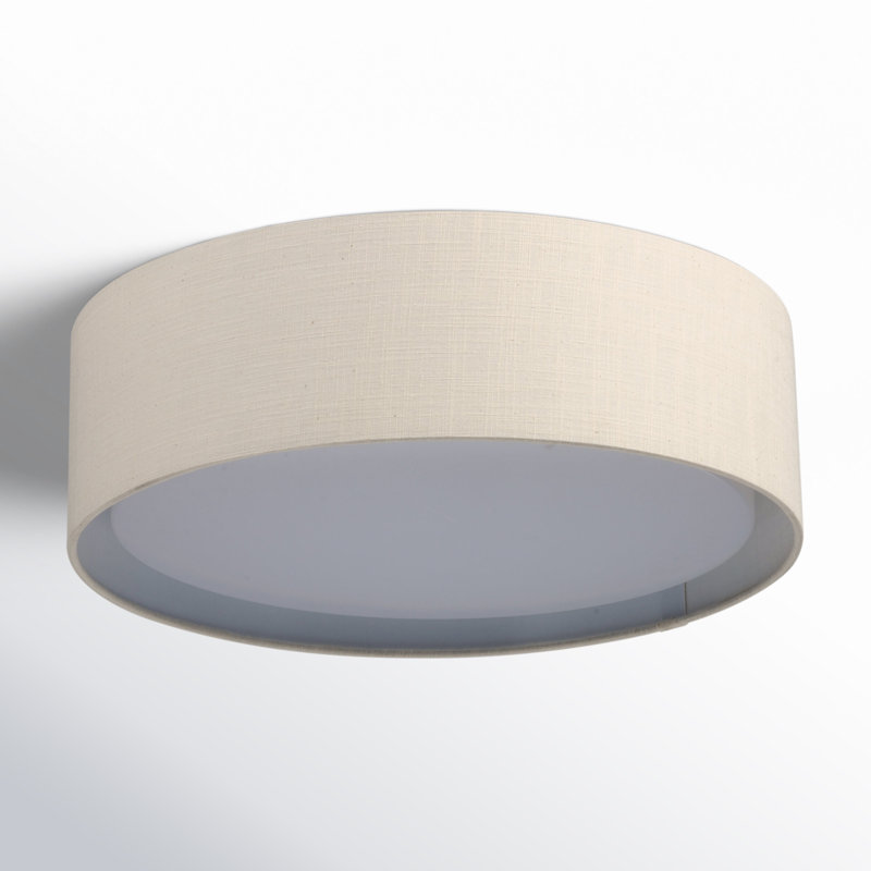 Jessalyn 3 Light Acrylic LED Flush Mount, Oatmeal Linen, 5.5" H x 16" W x 16" D