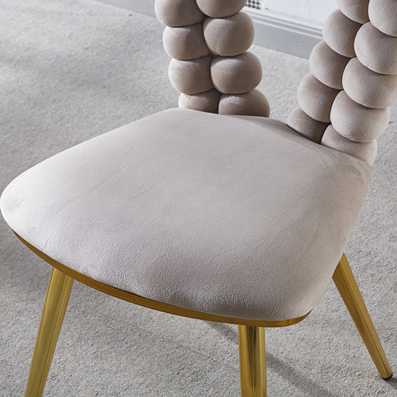 Chaise parsons en tissu Dierf, Blanc, 2