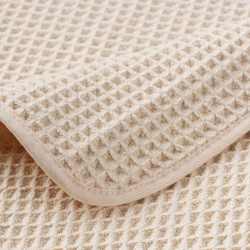 Extra-Large Size Bath Towel, 60 X 30 Inches, Quick-Drying Lint-Free Microfiber Bath Towel Set, 6-Piece Set (Waffle Woven)