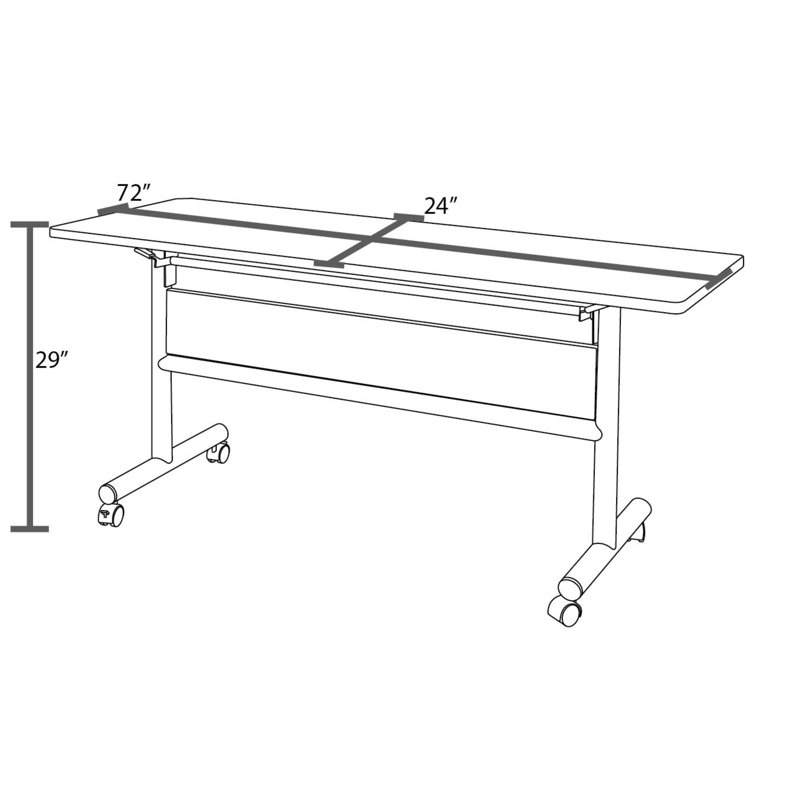Kobe table de nidification 72 po x 24 po Kobe, Gris, H 29 po x L 72 po x P 24 po