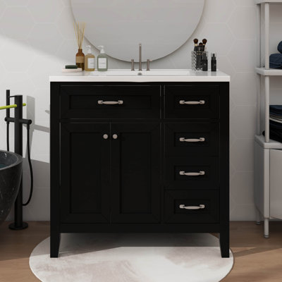 Ensemble de meuble-lavabo élégant 36 po avec tiroirs et armoire de rangement