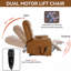 Fauteuil inclinable électrique à deux moteurs Brown Leatheraire - Télécommande, chauffage, massage, mécanisme robuste-1677209136