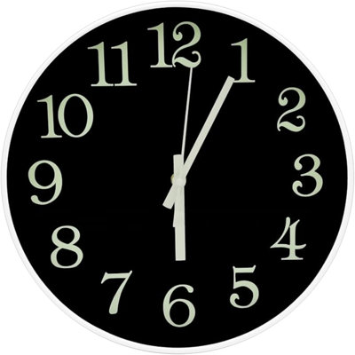 Jofomp Glow In The Dark Clock, 12" Non-Ticking Silent Luminous Wall Clock, Battery Operated Modern Quartz Clocks, Easy To Read For Home Kitchen Office Bedroom