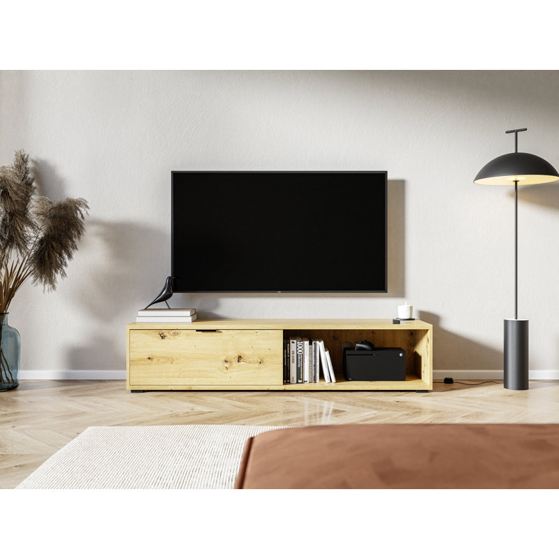 Khuyen Unfinished Floating TV Stand for TVs up to 65", Brown