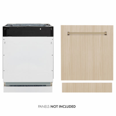 ZLINE Autograph Edition 24 in. Tallac Series 3rd Rack Top Control Built-In Tall Tub Dishwasher in Custom Panel Ready, 51dBa