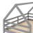 Gray Twin Over Bunk - Included, House Bed For Cozy Sleep Low Stable Design With