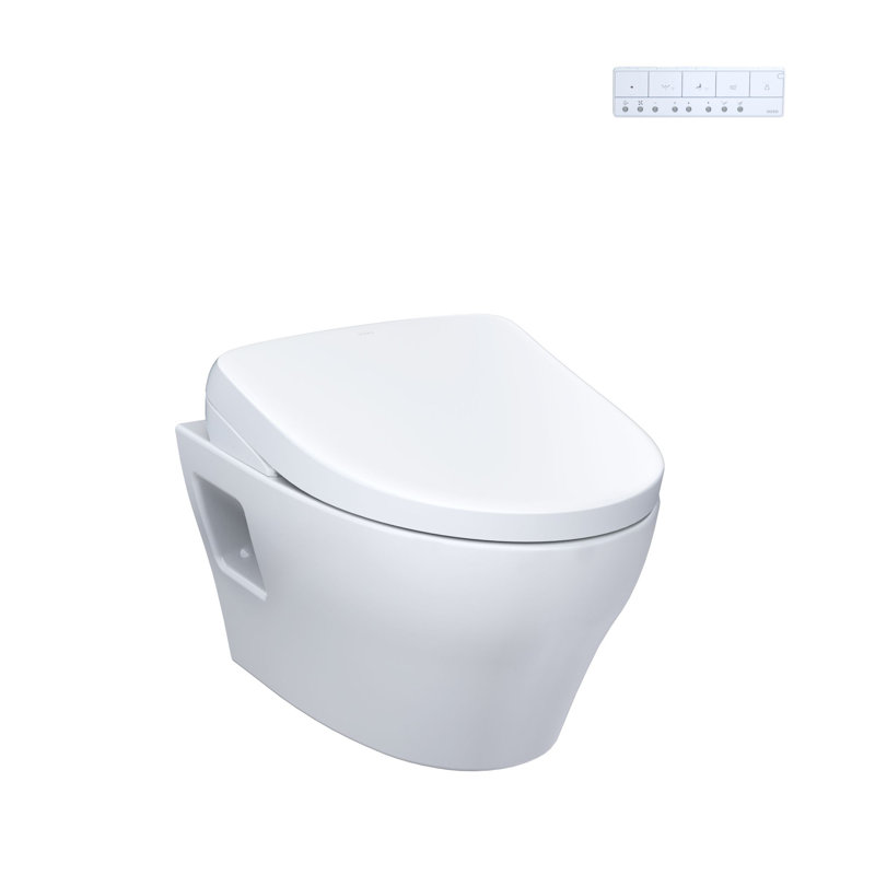 EP 1.28 GPF Elongated Floor Mounted Bidet Toilet (Seat Included) with Auto Flush