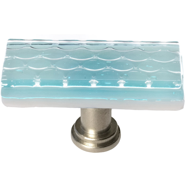 Poignée rectangulaire surdimensionnée de 2 po de longueur, Nickel satiné, Turquoise clair