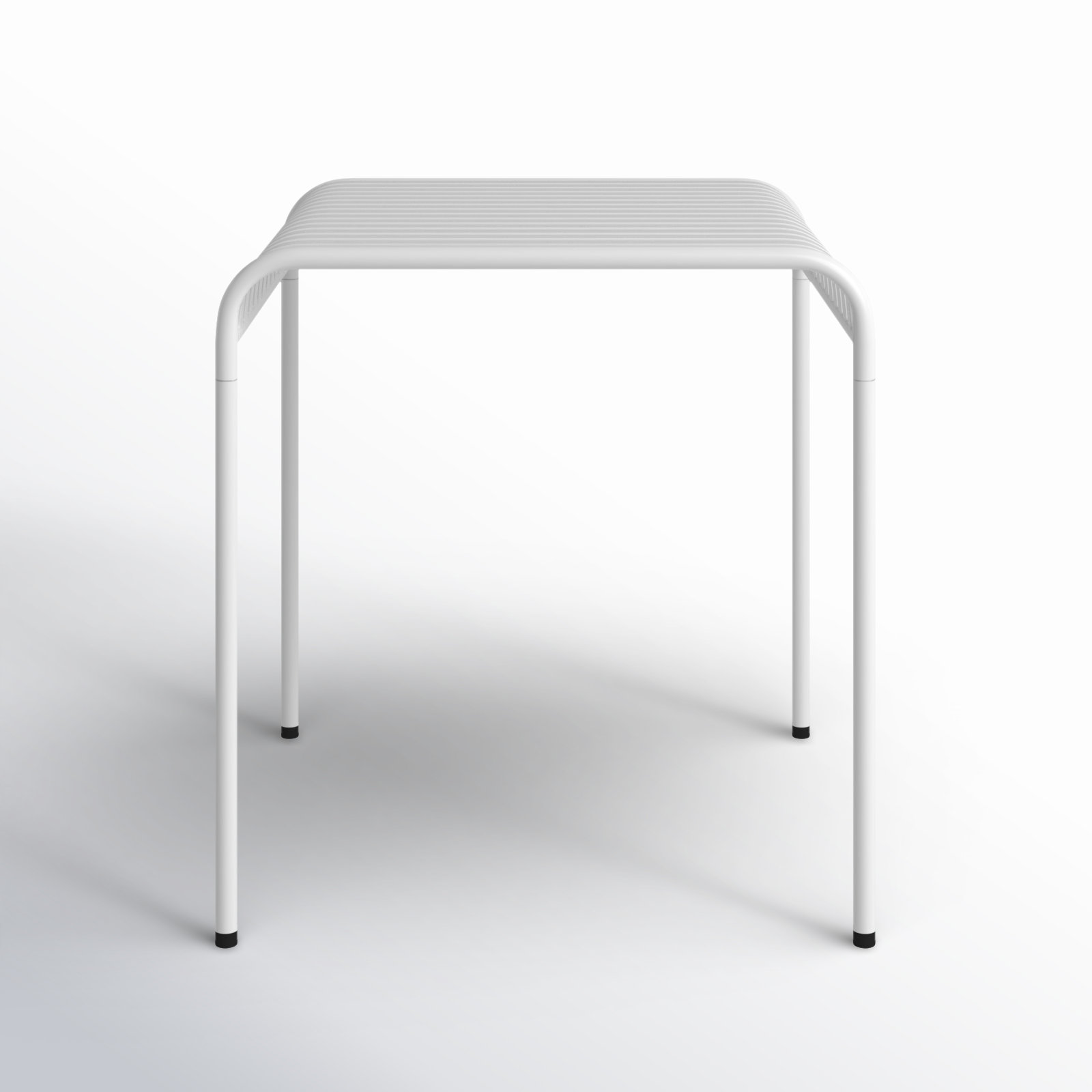 Abra 28" W x 28" D Square Steel Outdoor Dining Table, White