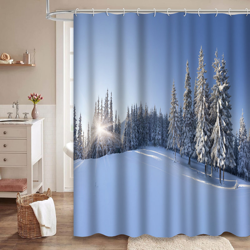 Rideau de douche Winter Morning, L 72 po x l 84 po