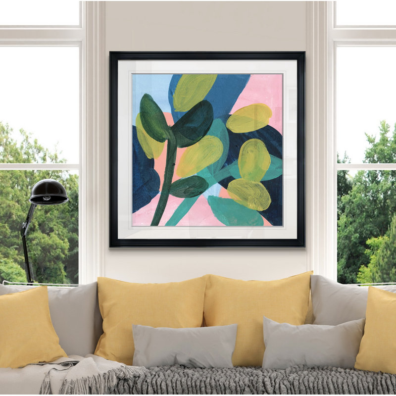 « mai branches ii », peinture, H 24 po x l 24 po x P 1,5 po, Cadre noir
