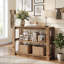 Console en bois massif de 41,34 po, table de ferme avec rangement ouvert à 3 niveaux