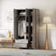 Armoire à miroir 3 portes avec 2 tiroirs et armoire supérieure-245839905