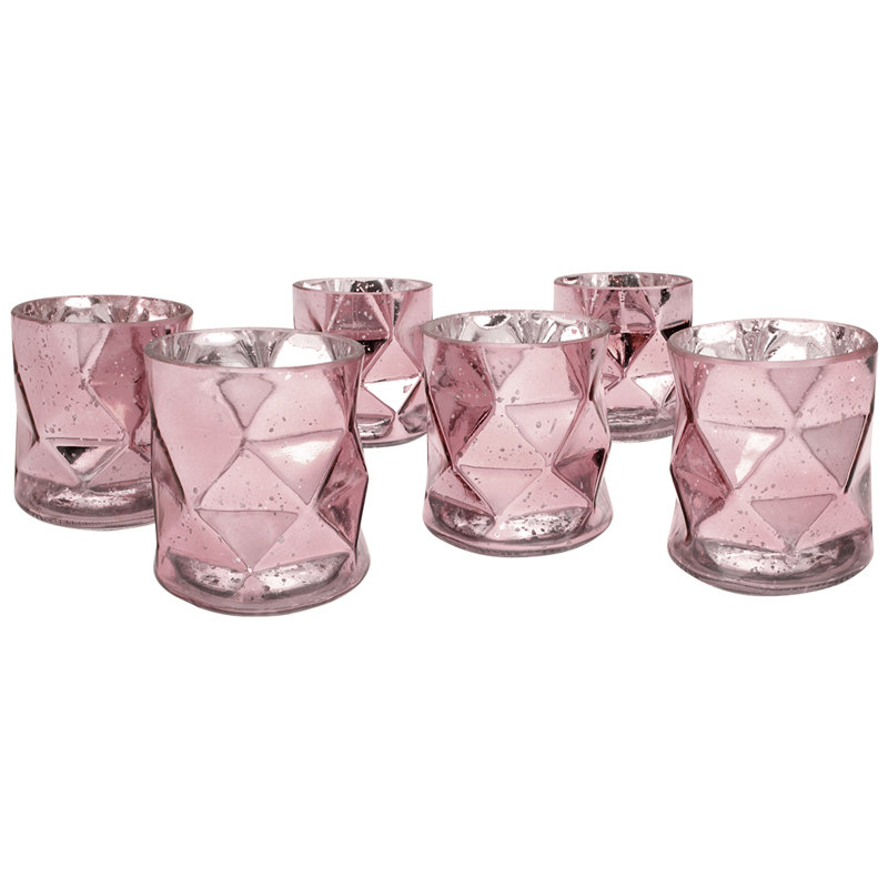  Ensemble de 6 bougeoirs 3,75 po, Rose