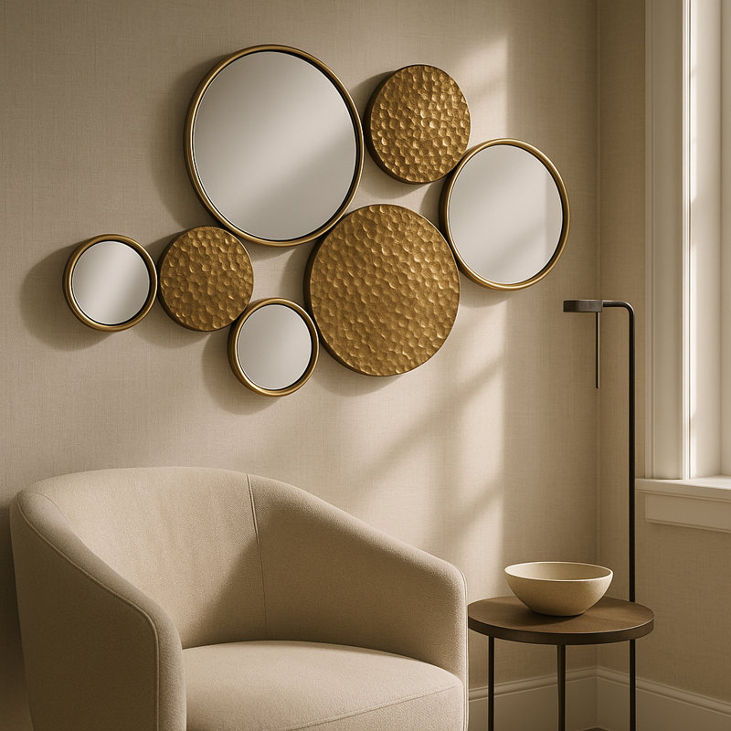 Nikolas Decorative Metal Disc Sculpture Wall Art Hanging for Living Room and Home Decor - Artistic Hammered Wall Accent for Entryway and Kitchen Styling
