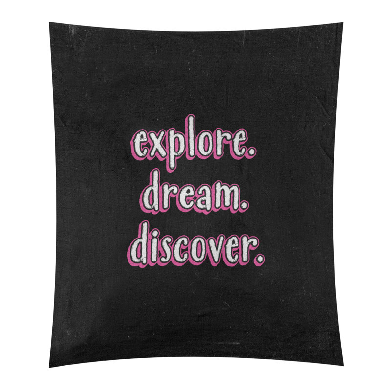 Tapisserie tableau noir en polyester discover rêve, H 27,5 po x l 37,5 po, Rose