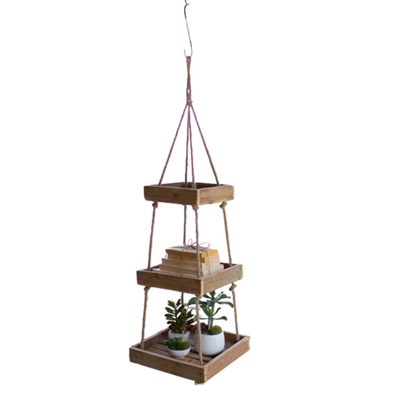 Dyal 14'' W Solid Wood Ceiling Mounted Rack