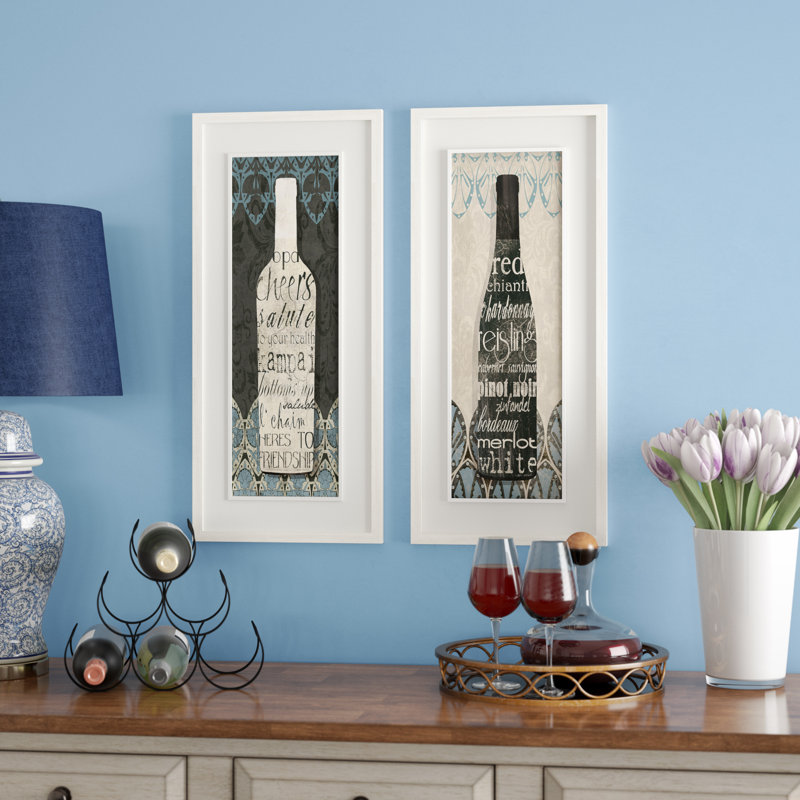 « wine collection », ensemble de 2 reproductions d’impressions encadrées
