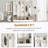 Wide Design Hall Tree with Storage Bench, Minimalist Shoe Cabinet with Cube Storage & Shelves, Multifunctional Coat Rack with 8 Hooks-1620962509
