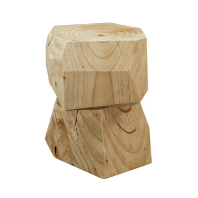 Irregular Solid Wood End Table