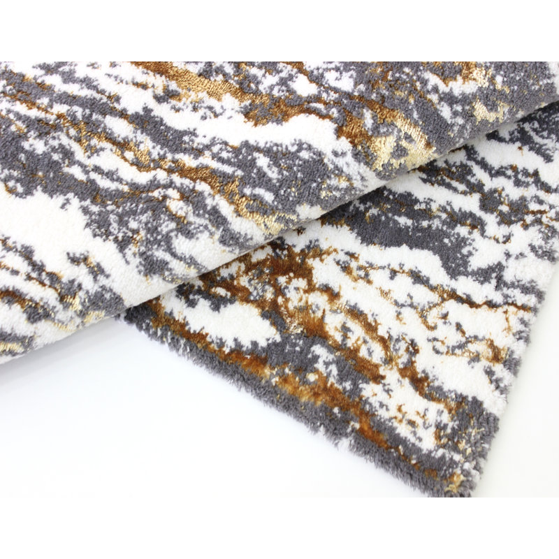 Ceylan, Single - 30" L x 20" W, Gray/Gold