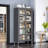 Open-Door Kitchen Shelving Floor-To-Ceiling Multilevel Household Microwave Storage Cabinet Bowls Side Cabinets Cabinets Storage Cabinets Grey Color-129490309