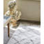 Tapis rectangulaire en polyester tissé à la machine blanc / gris Higuera-560794261