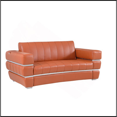 Global United Top Grain Italian Leather  Loveseat