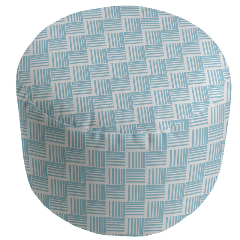 repose-pieds à rayures classic basketweave, Bleu sarcelle/Gris