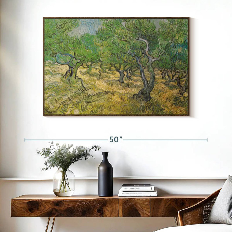 Olive Grove, 40 po x 27 po, Cadre flottant noyer