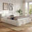 Boucle Thick Headboard Platform Bed-1938942866