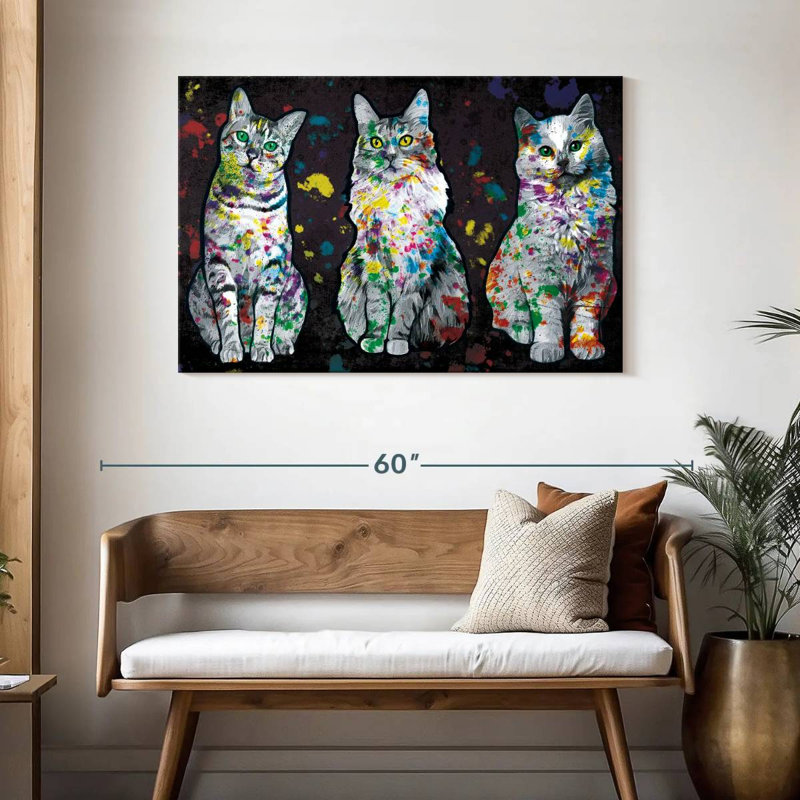 Peinture pour chat Brampt Curious Cats, H 30 po x l 45 po