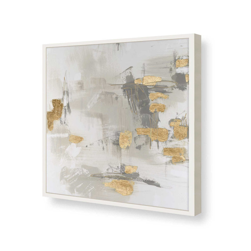 «Taupe Shimmer II» par June Erica Vess, reproduction d'art, H 30 po x l 30 po, Blanc