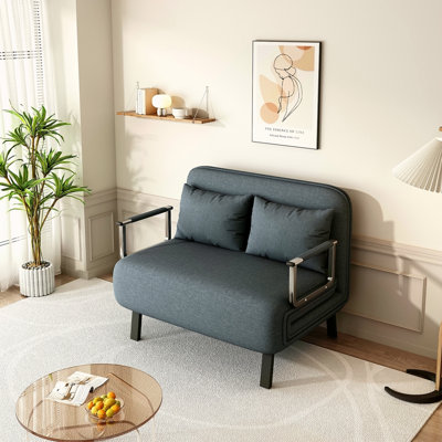 Fauteuil-lit convertible de 39 po, canapé-lit à trois volets avec dossier et coussin réglables, canapé-lit de loisirs avec structure en fer robuste pour la maison et le bureau, fauteuil-lit confortable